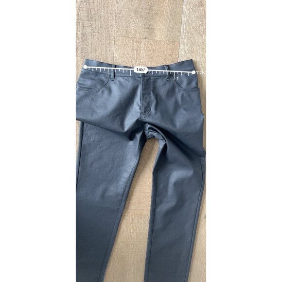 NEW Lafayette 148 New York Thompson Waxed Slim Leg Jeans Pants black Size US 4 - Picture 7 of 8